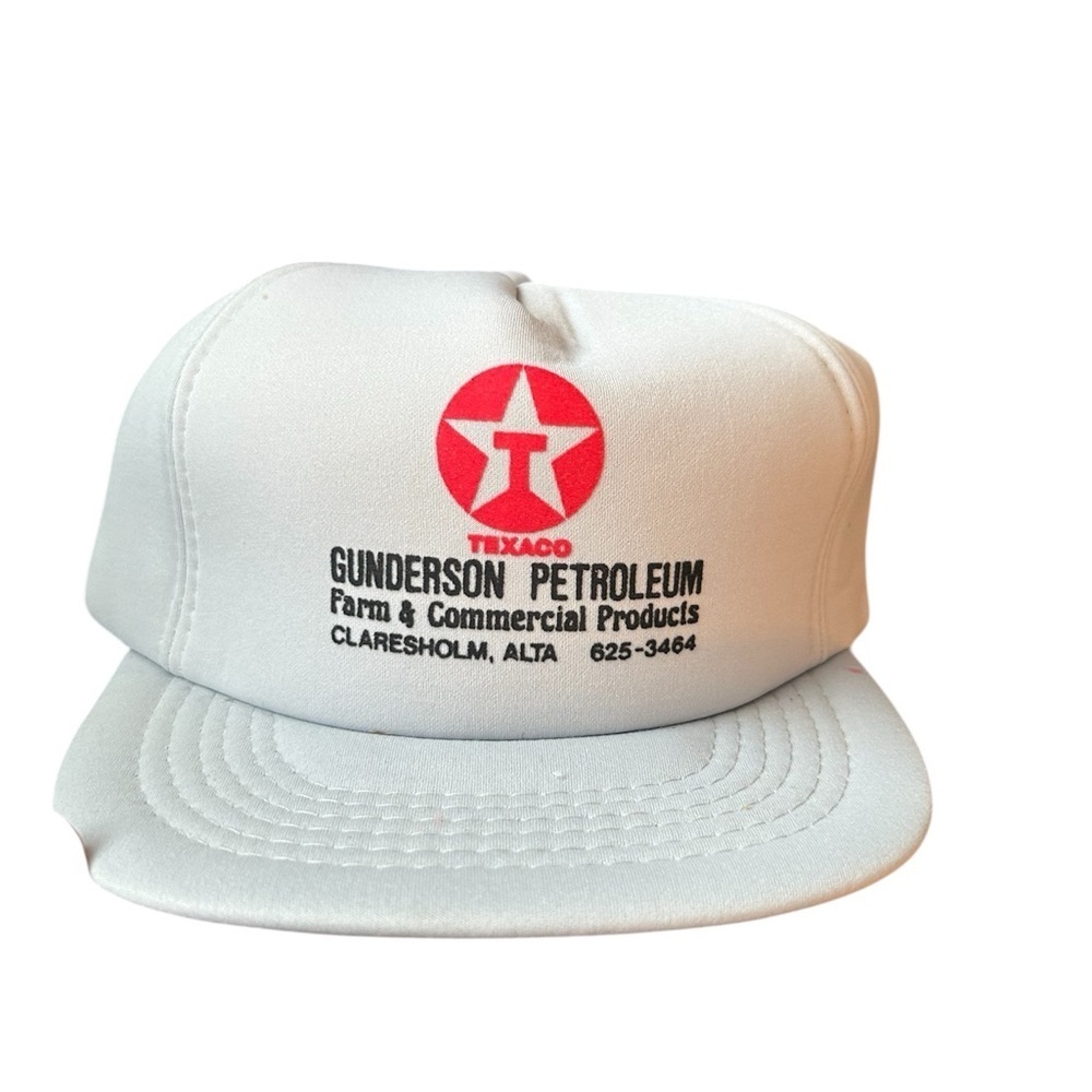 Vintage Texaco White Cap with Red Logo